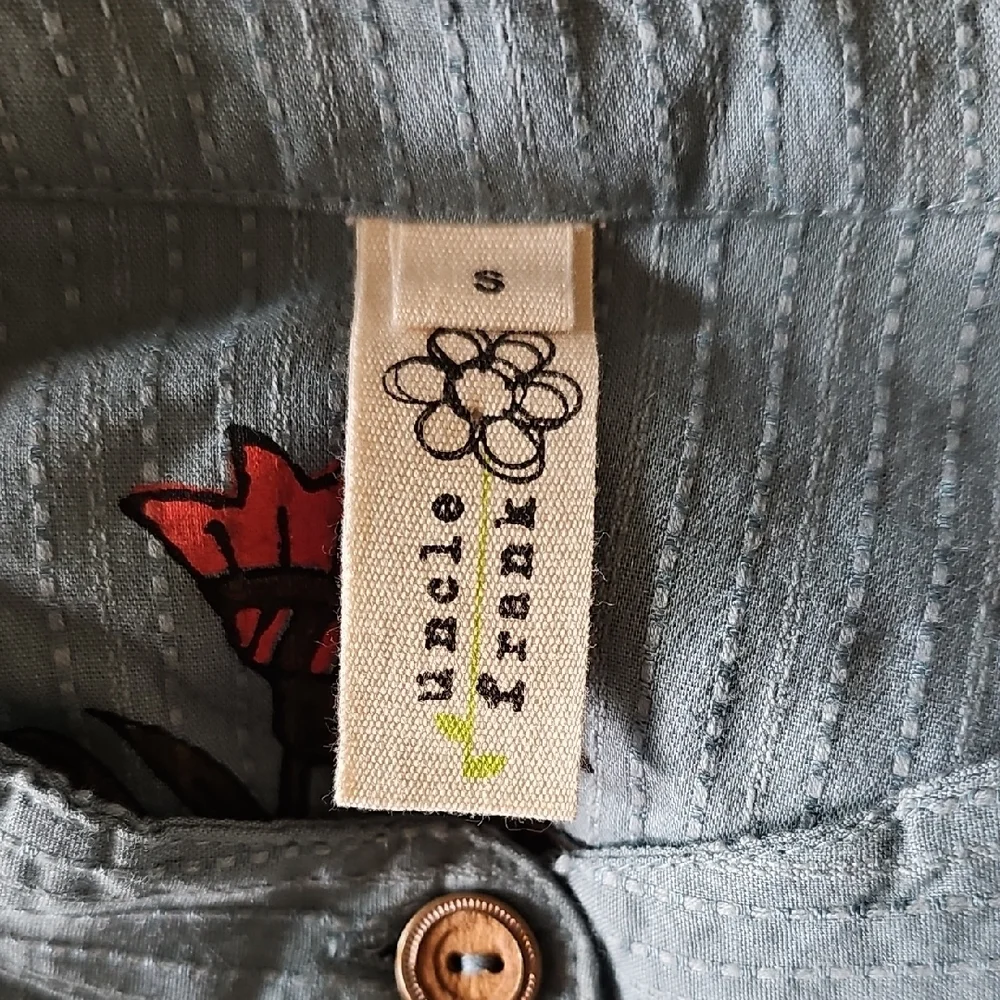 Uncle Frank by Ivy Jane Blue Floral Button-Front Tie Waist Barrel Leg Jumpsuit - Picture 11 of 13